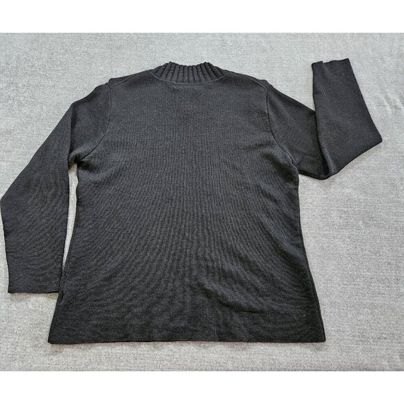 Seguito Sweater Women L Black Wool Italy LS Vintage Y2K Fairy Goth Sparkle FLAW - Picture 12 of 12